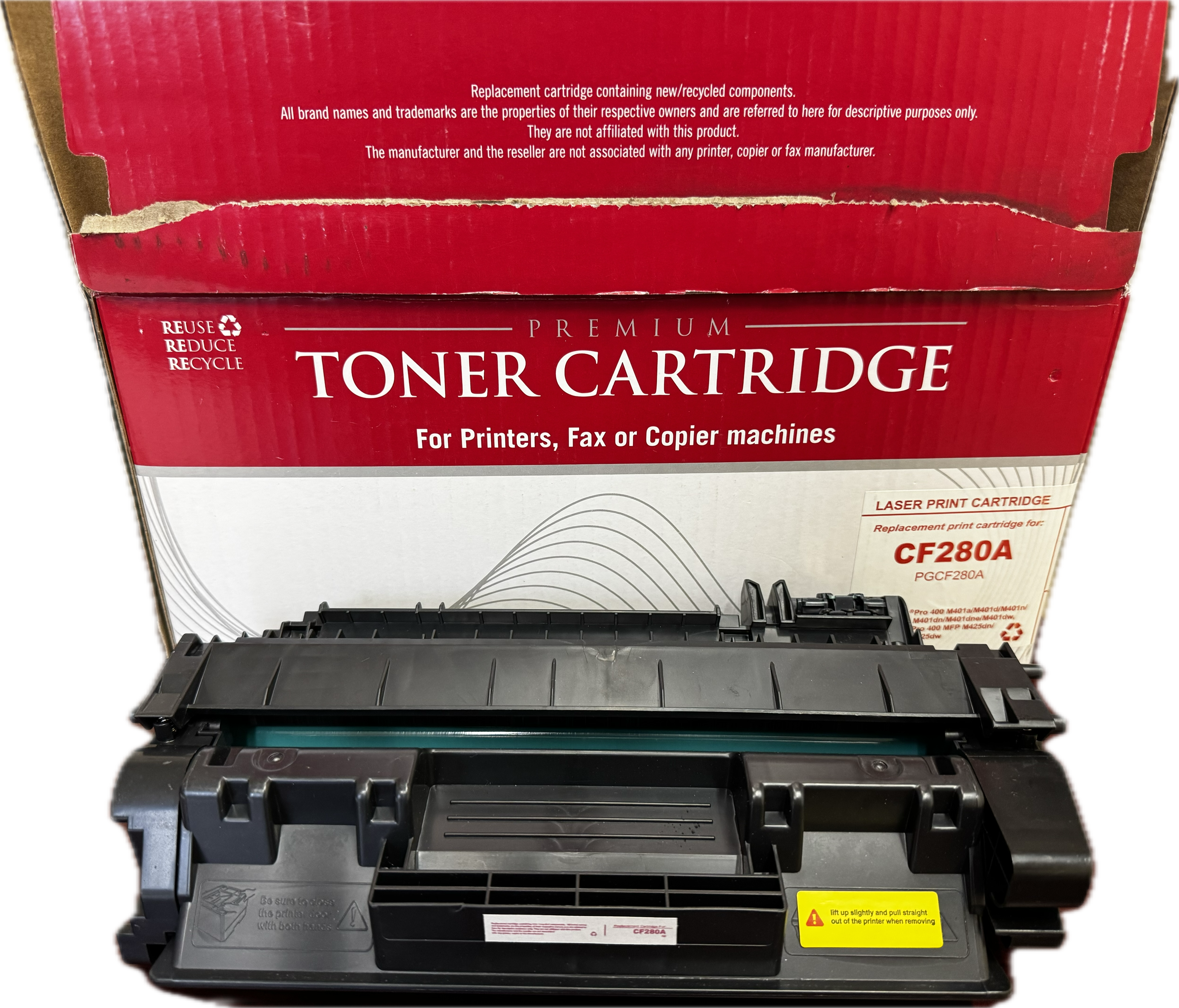 False labeling on toner cartridge